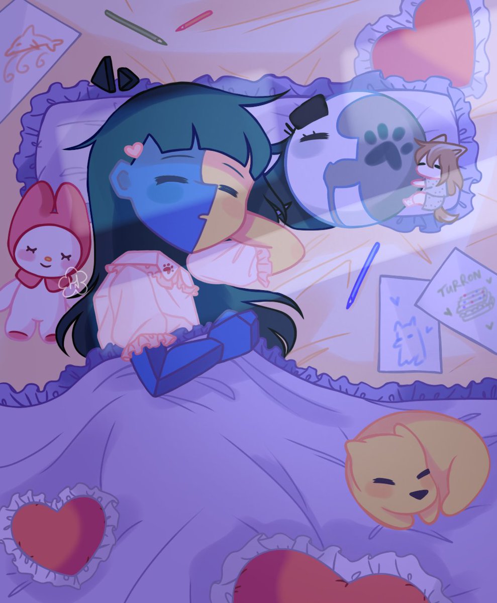 Goog night, Ena &amp; Moony 💗💞💤 #Ena #EnaJoelg
(yes, I changed the color scheme again)