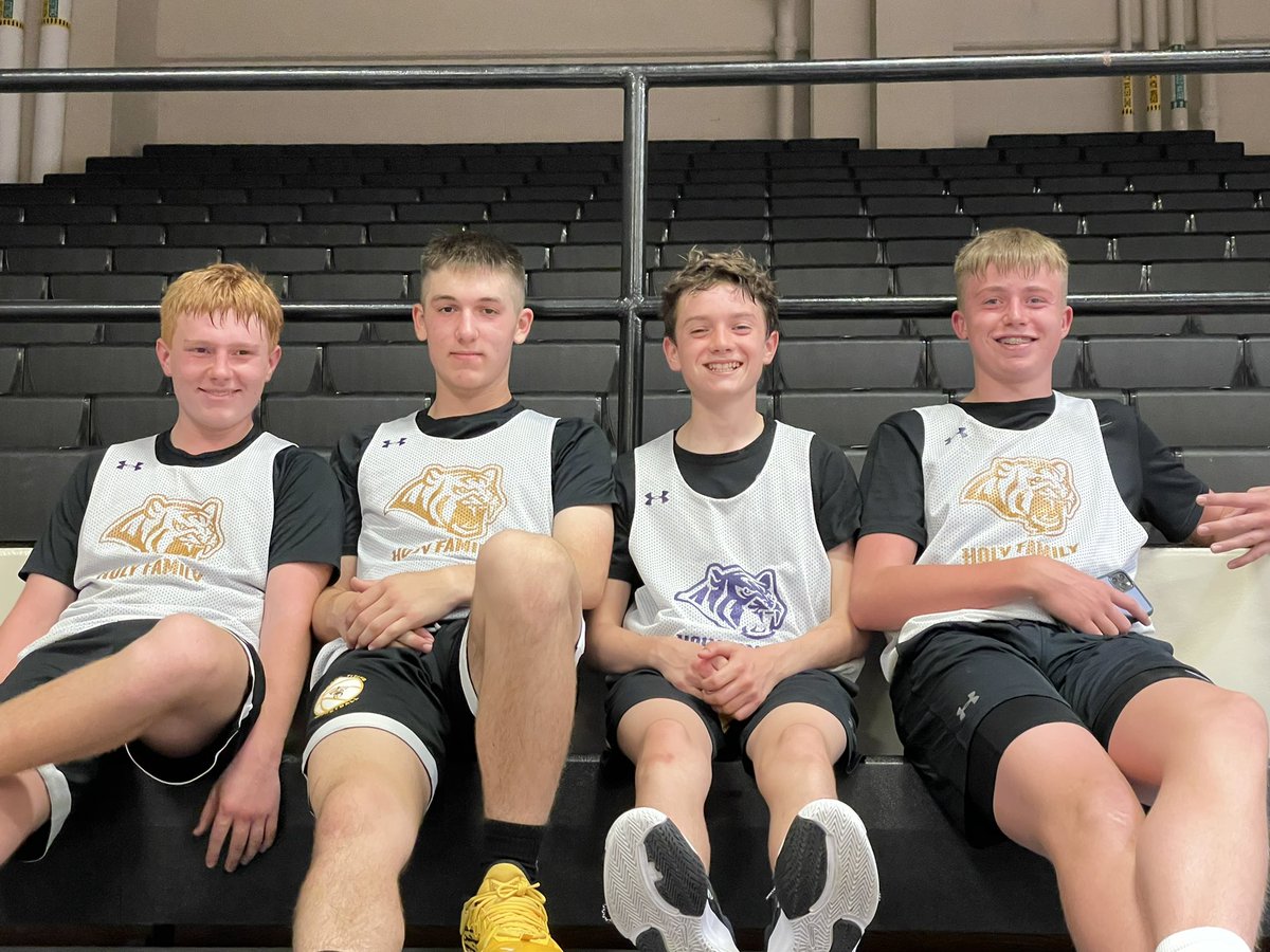 SusanGrable's tweet photo. Fist time representing the HF Tigers and I’d say they represented well!! Great job boys! Looking forward to watching you grow these next 4 years! Wear that jersey with pride! 💜🐯💛 #grableteam https://t.co/BpBiHksICX