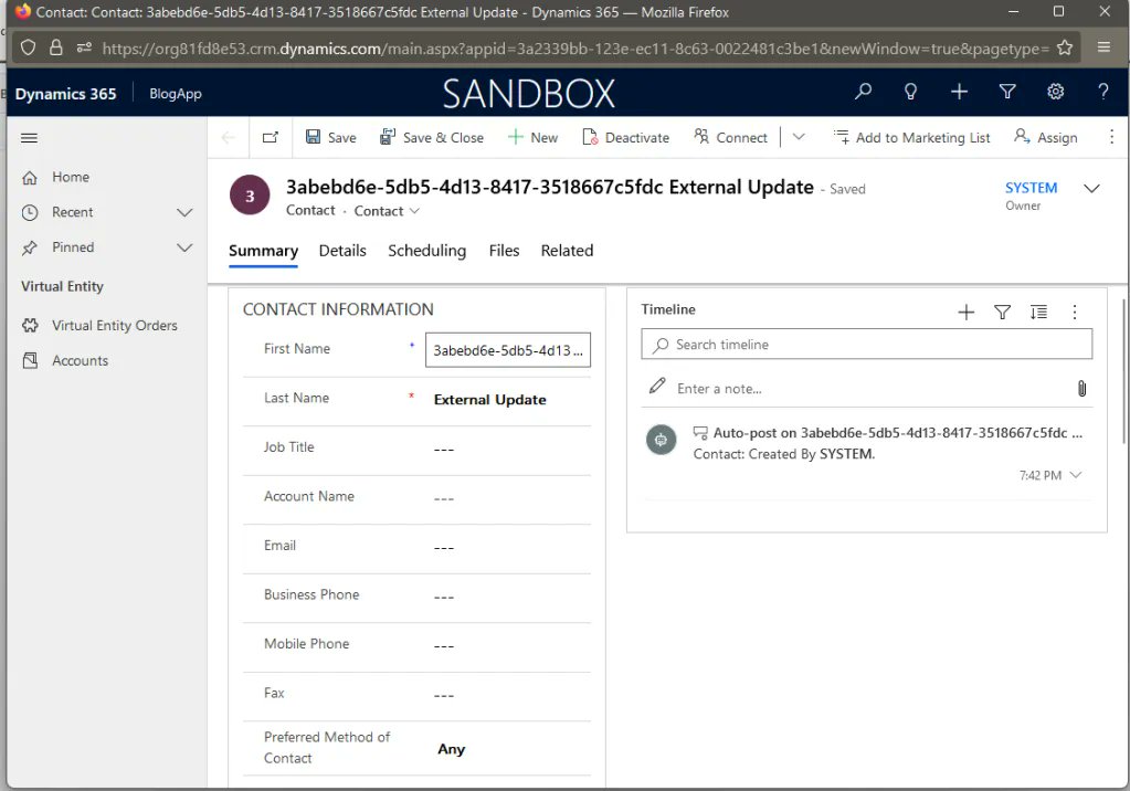 inogic's tweet image. How to use OnExternalUpdated for Dataverse Virtual Entity @temmy_raharjo  
bit.ly/3GjOqJZ 

#dataverse #dynamicscrm #virtualentity #MSDyn365
