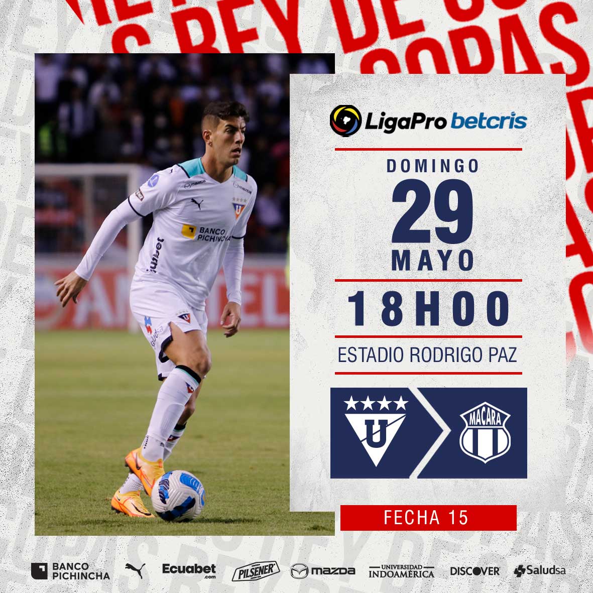🔜 ¡Mañana!
🆚 #LDUvsMAC
🏟️ #EstadioRodrigoPaz
🗞️ Previa: ldu.com.ec/web/2022/05/27…

#VamosLIGA ⚪🔴