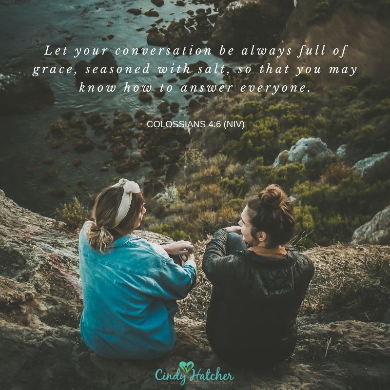 CindyHatcherRLI's tweet photo. Let your conversation be always full of grace, seasoned with salt, so that you may know how to answer everyone. Colossians 4:6 (NIV) #kingdomcharacter #reviveleadership #revival #revivalistlifestyle #lifestylechristianity #kingdomcoaching #relationshipcoaching #couples https://t.co/g2DP3heP03