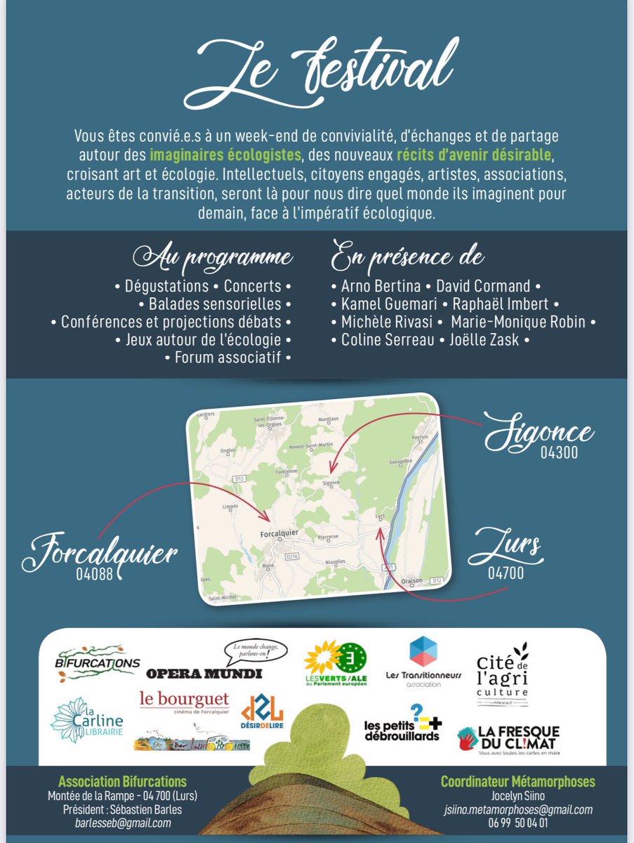 Avec l'asso #Bifurcations Opera Mundi contribue au #festival #Métamorphoses dont l'objectif est de croiser art et écologie. Au programme: #conférences, #débats, dégustations, balades sensitives, concerts… #luberon #actu
