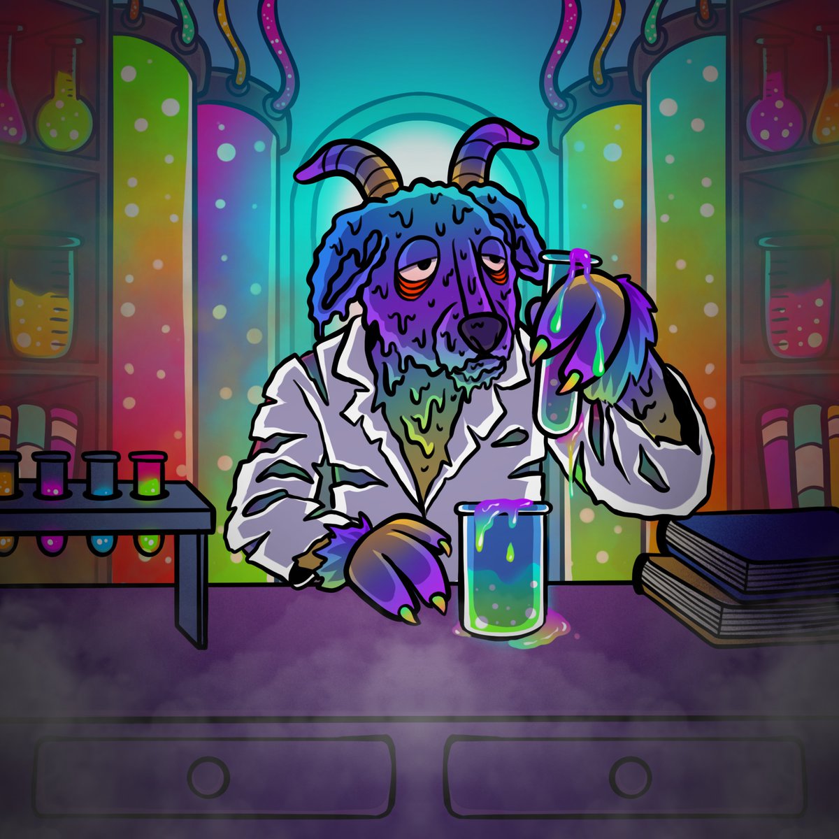 Still looking for the perfect formula to revive our 10,000 fallen Goats...🧪

10 WL Spots 🐐 - Follow, RT &amp; Like 🤝

#Goat #SolanaNFTs #Solana