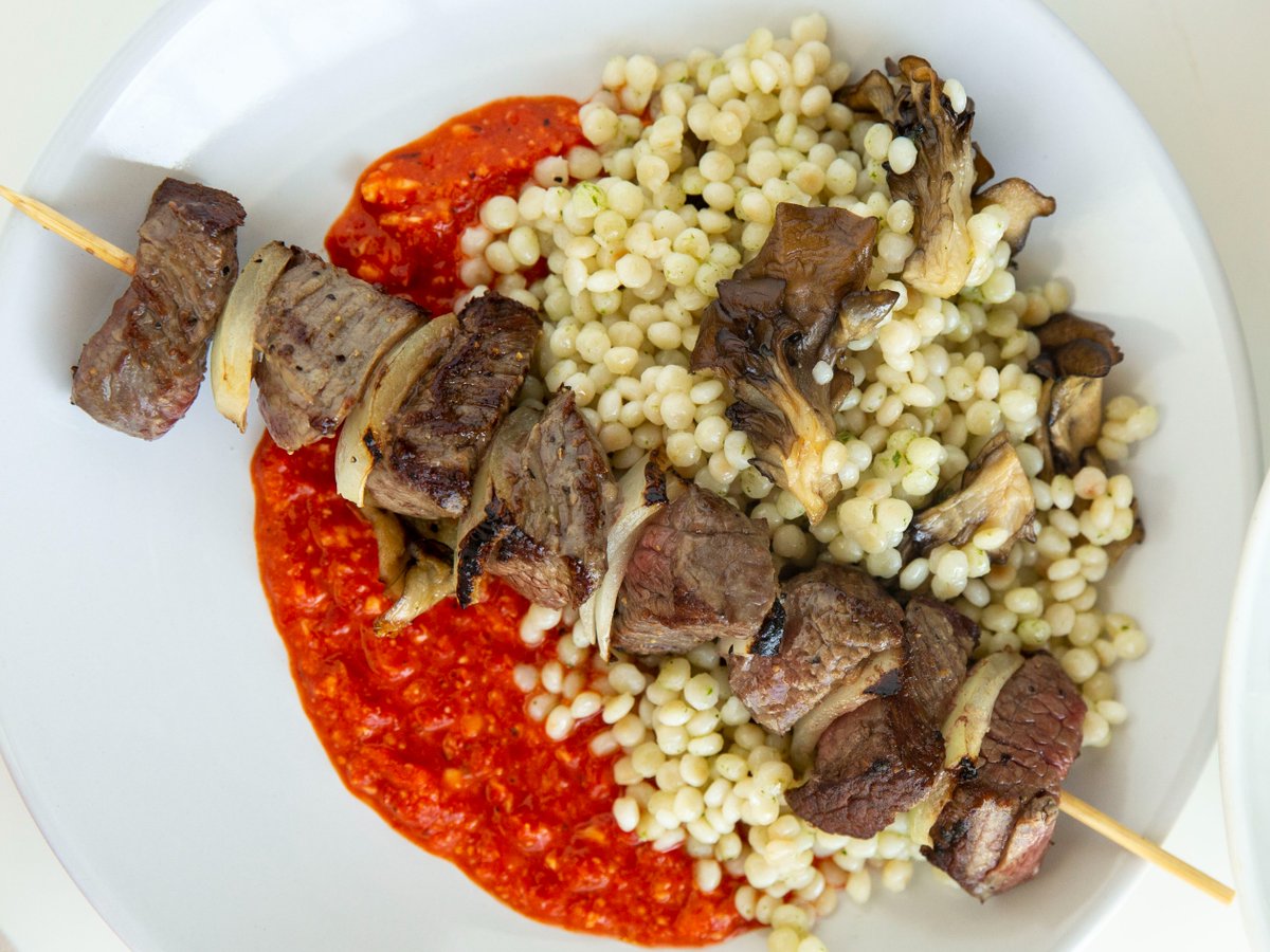 Steak or Chicken?

Chicken Skewers - onions and sauce vert, polenta
..or..
Steak Skewers - mushrooms, pearl couscous, romesco

Our menu is delicious, sized to be sharable.  So swing in this memorial day with friends and be free to share, so you can try it all. #columbiagorge