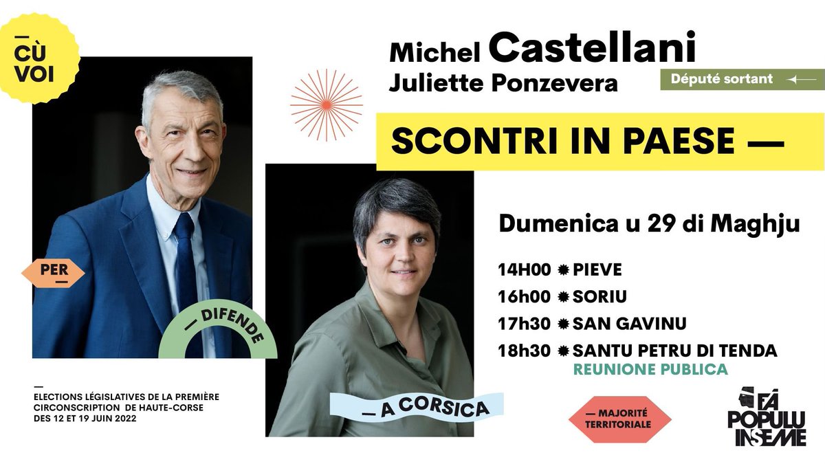 Seremu torna dumane ind'u Nebbiu. A truvacci in Pieve, Soriu, San Gavinu è Santu Petru di Tenda!
#FaPopuluInseme