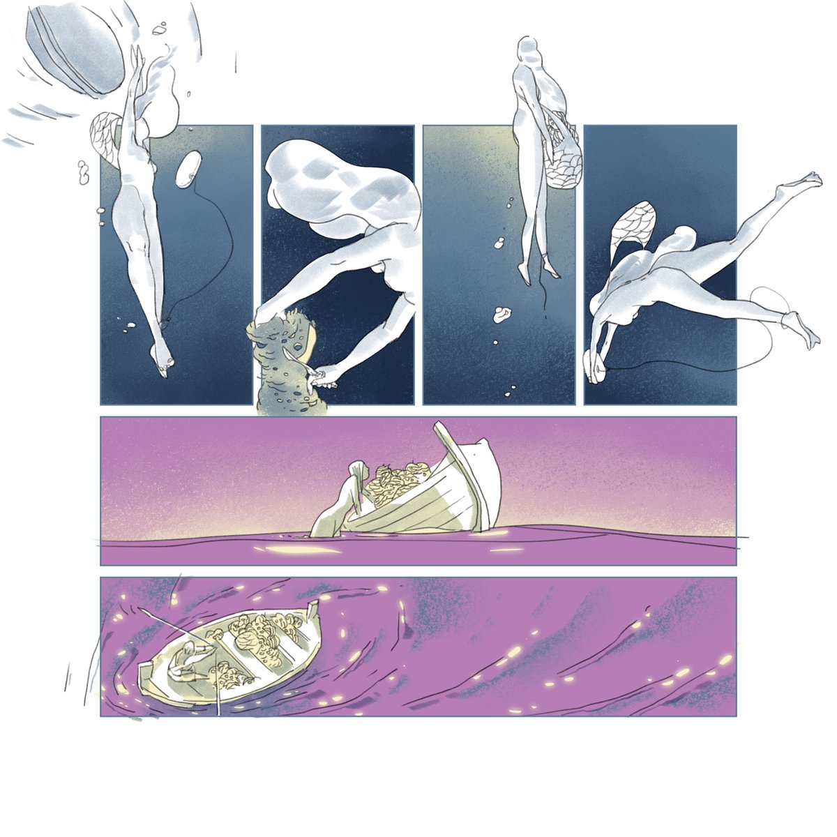 tsoukn's tweet photo. σφουγγάρια until sunrise.
(works well with the new Marina Satti album, I have to say.)
#iland #ilandcomic #dargaud #comics #sponge #diving #cyclades #cyclades_islands #islands #greece #wacom #digitalcomics #artists #bandedessinée #makingcomics #clipstudio #clipstudiopaint https://t.co/0sOf5iGyrb