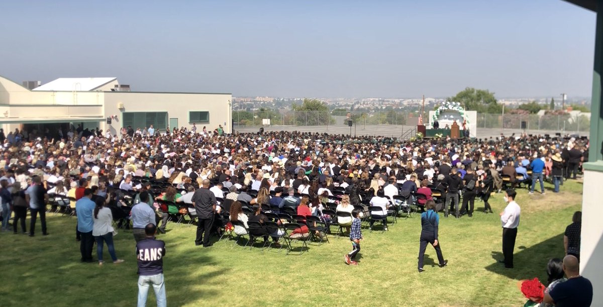 Muir_DrMiller's tweet photo. Truly joyous commencement ceremonies at both @MuirBurbank and @Burbankbulldog.  So good to see and celebrate with so many happy people. Students, families, and staff all seemed happier than normal years. So much fun, especially after surviving this challenging year. #WhyWeDoIt https://t.co/Rq1AZFgn6H