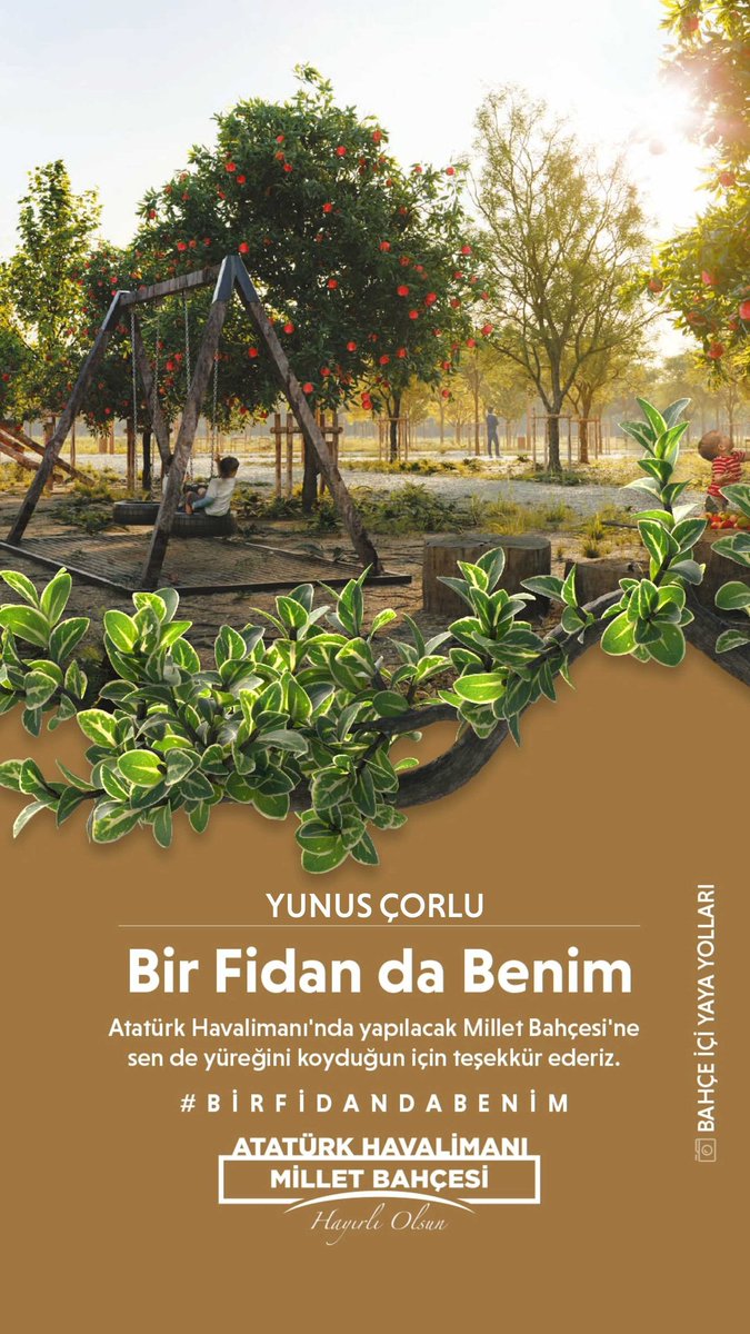Bahçede bizimde fidanımız olsun...😉 #AtatürkHavalimanı #MilletBahçesi