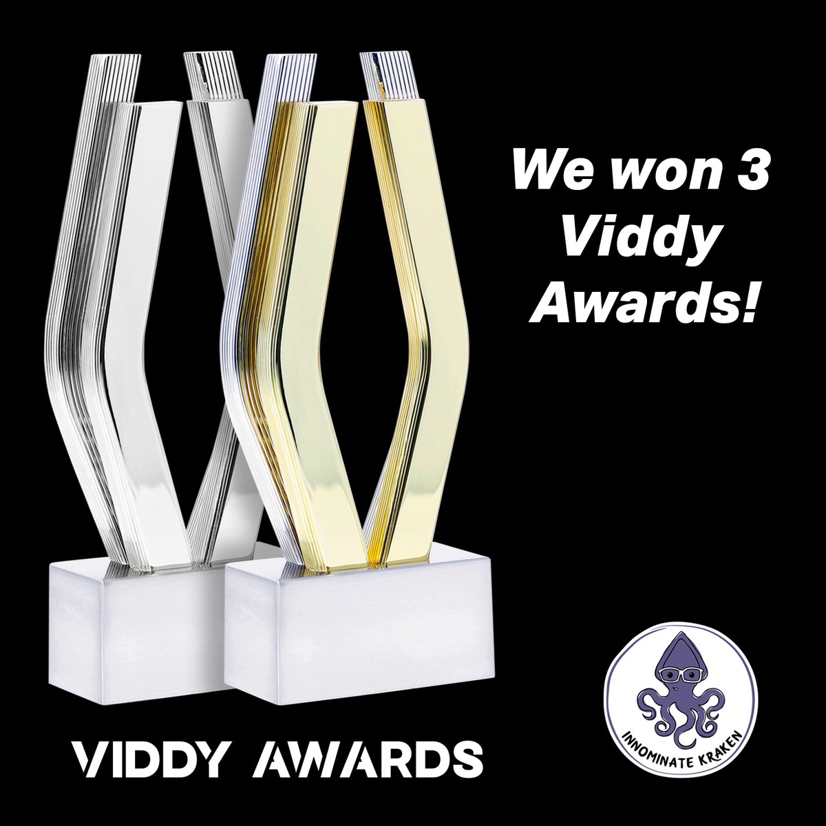 InnominateK's tweet photo. Another win for the Kraken 🦑 A platinum award, a gold award, and an honorable mention at this year's Viddy Awards!

#ViddyAwards #Viddy2022 #howtohub #shipping #irishcoffee #drinks https://t.co/DOzJrF26ih