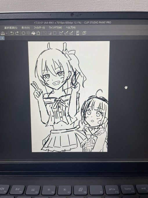 テキトーに落書きしたけどちゃんと書こうか迷うラフ 