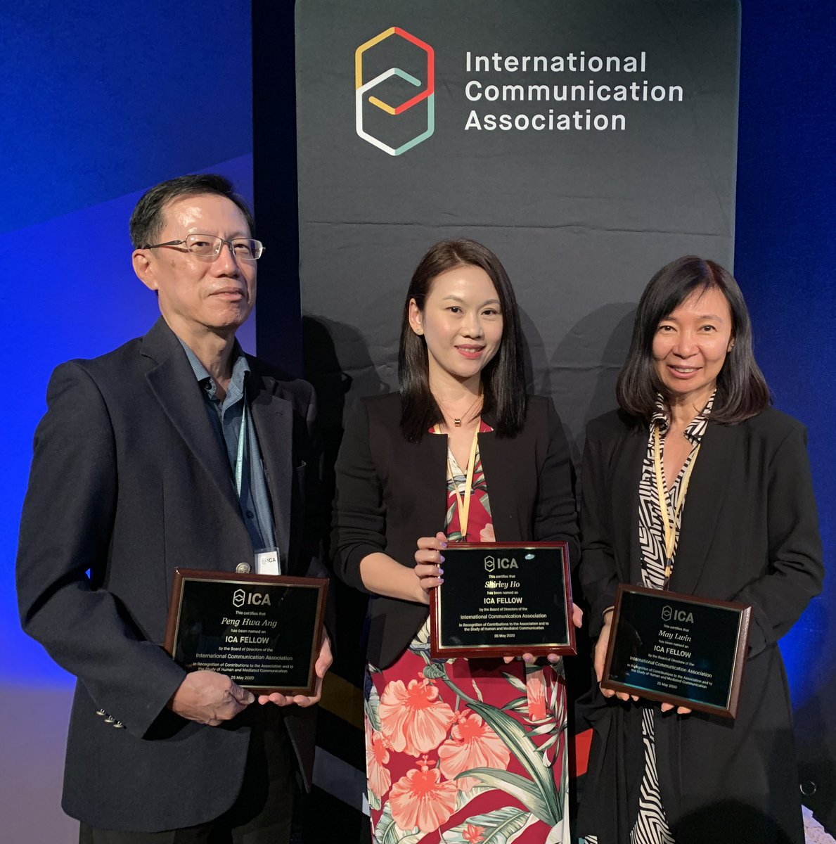 wkwschool's tweet photo. Congratulations to Prof Shirley Ho (Class of 2022), Prof Ang Peng Hwa and Prof May O. Lwin (Class of 2020) on their well-deserved induction as ICA Fellows!

#wkwsci #NTUsg #ICA22 https://t.co/vUobZYGgxT
