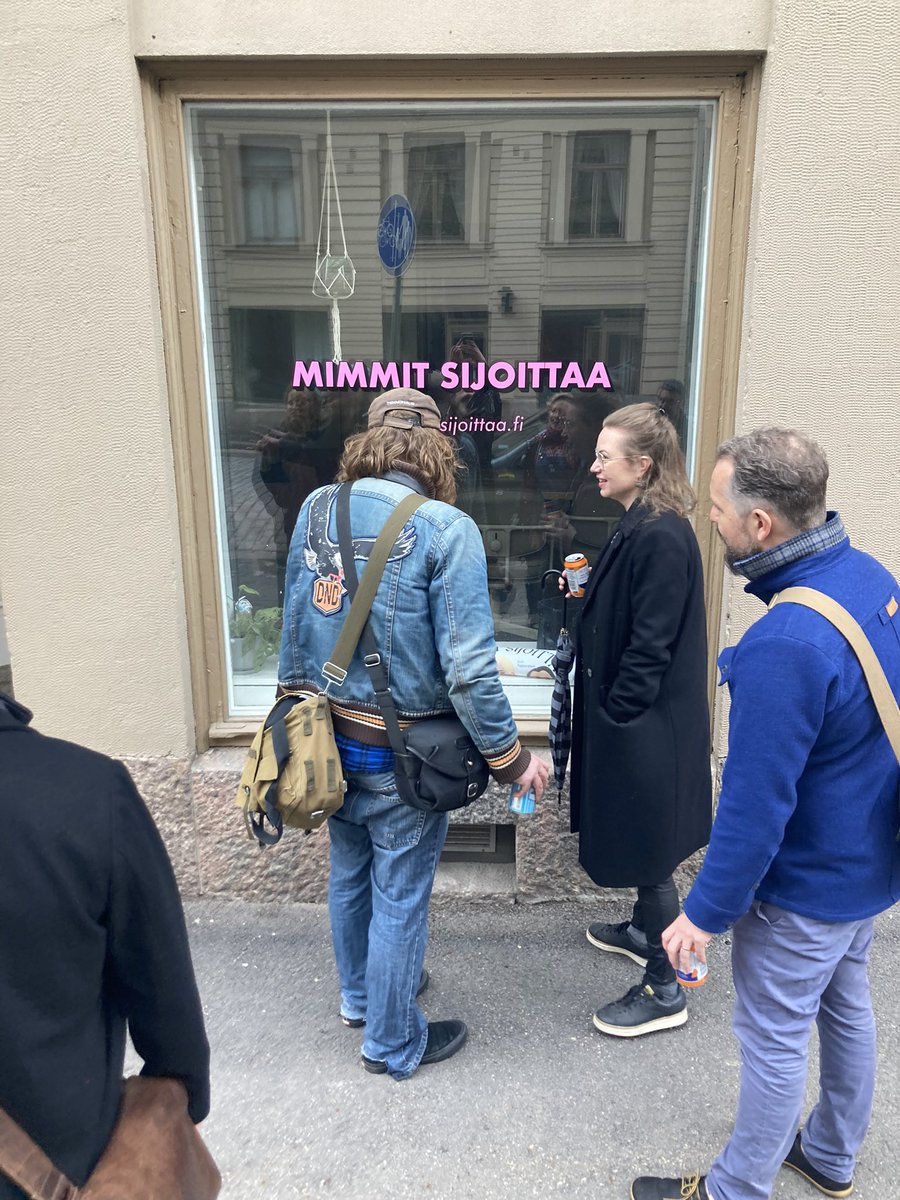pixelache's tweet photo. On the way to the designated Sailor Bar, we walked past the old Pixelache office which is now home to @mimmitsijoittaa #pixelache https://t.co/XdaN9H9TY2