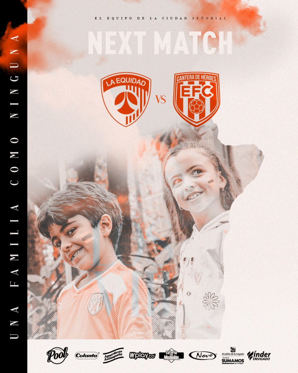 EnvigadoFC's tweet photo. 🔜 Fecha #2 - Grupo B 🆚 @Equidadfutbol
———
📆 Miércoles, 1 de Junio
⏰ 6:00 p.m.
🏟 #MetropolitanoDeTecho
📺 @WinSportsTV +
🏆 #LigaBetPlayDimayor
———
#UnaFamiliaComoNinguna #VamosEnvigado
🍊 #CanteraDeHéroes • https://t.co/8MfzmiQ5xl https://t.co/hcTWp9bLWr