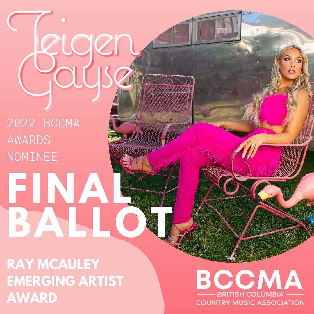 teigsxo's tweet photo. Eeek! Someone pinch me! So excited to be nominated for @BCCMA Emerging Artist Award! Last year me would be so proud of this year me! Thank You 💖🙏 https://t.co/RYNTZby15M