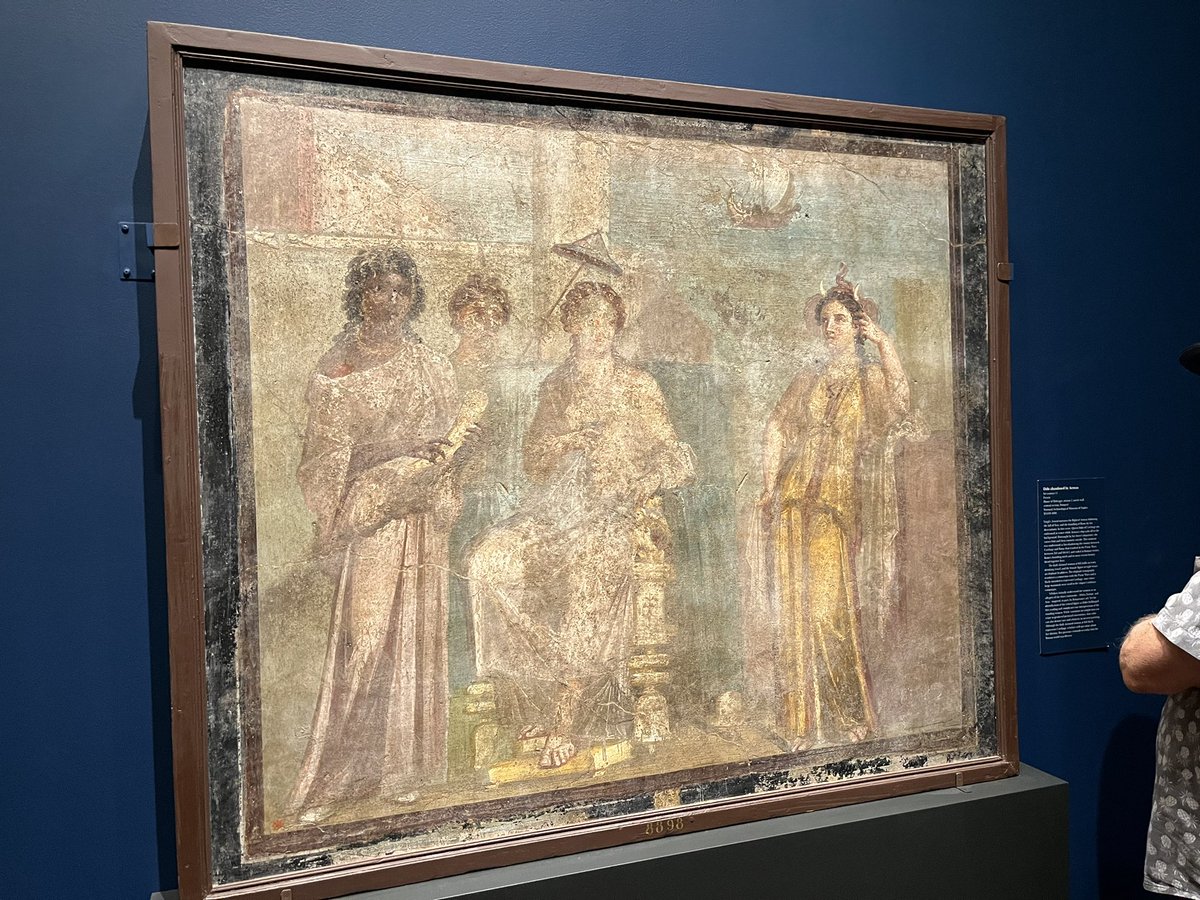 Bison_Caeruleus's tweet photo. Shaker Latin students at the amazing Pompeii in Color exhibit at NYU’s Institute for the Study of the Ancient World! We saw beautifully detailed frescoes that adorned homes in Pompeii! Students interacted enthusiastically, &amp; learned a lot! @NCSD_WL_ENL @NorthColonieCSD @isawnyu https://t.co/q5TwydNhHI