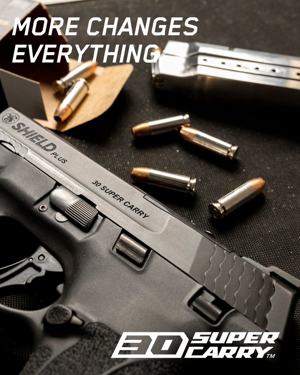 FederalPremium's tweet photo. More changes everything, and @Smith_WessonInc  is committed to bringing you even more. Introducing the M&amp;P Shield Plus, now chambered in 30 Super Carry with a 16+1 round capacity.

#SmithandWesson #30SC #30SuperCarry #MoreChangesEverything #FederalPremium https://t.co/aXuNj2H4iu