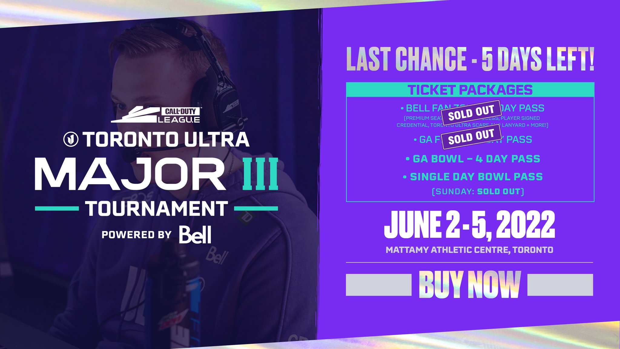 Toronto Ultra on Twitter "5 DAYS UNTIL MAJOR III 🖐️ Sunday Single Day