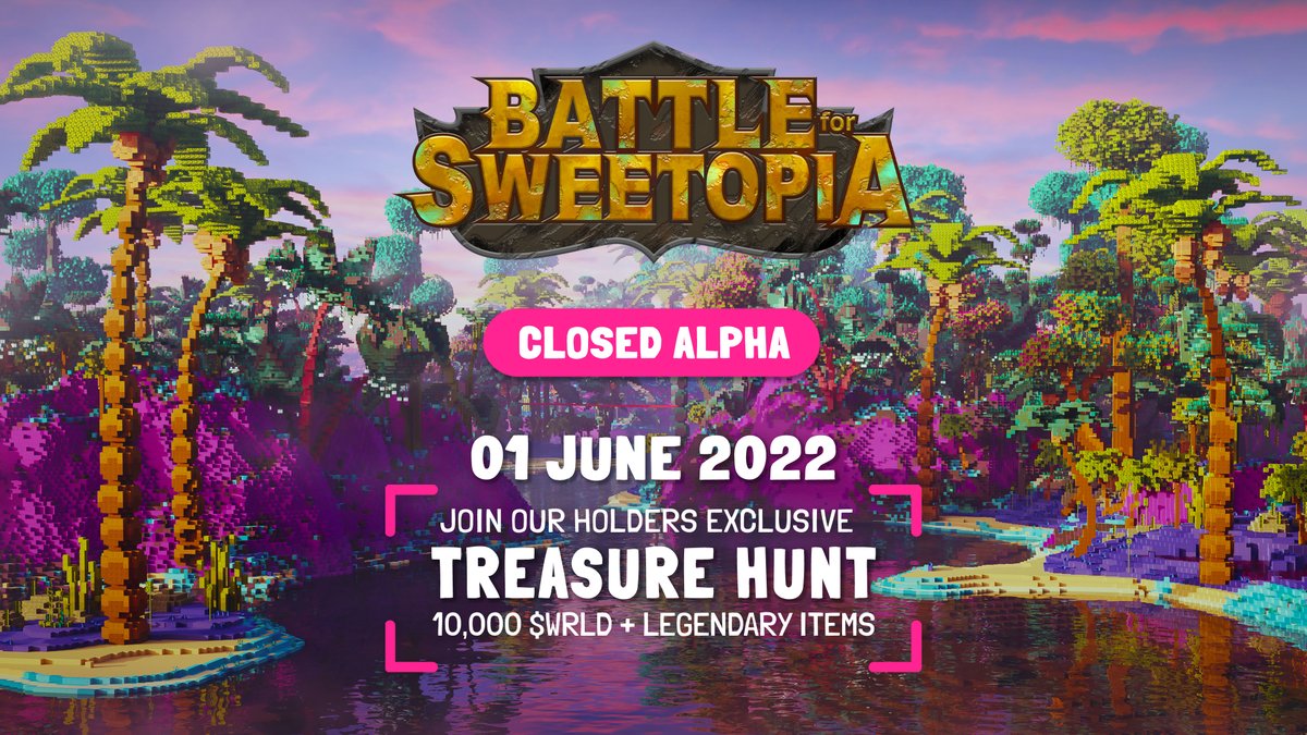 Candy Hunters (@candyhuntersnft) on Twitter photo Wen Sweetopia?
#candycrew Join us on June 1st as we open the doors to our <a href="/nftworldsNFT/">NFT Worlds</a>
We will be holding a treasure hunt to kick things off, prizes include:
10,000 $WRLD
Legends
In-game items
Check Discord for more info Wen Sweetopia?
#candycrew Join us on June 1st as we open the doors to our <a href="/nftworldsNFT/">NFT Worlds</a>
We will be holding a treasure hunt to kick things off, prizes include:
10,000 $WRLD
Legends
In-game items
Check Discord for more info