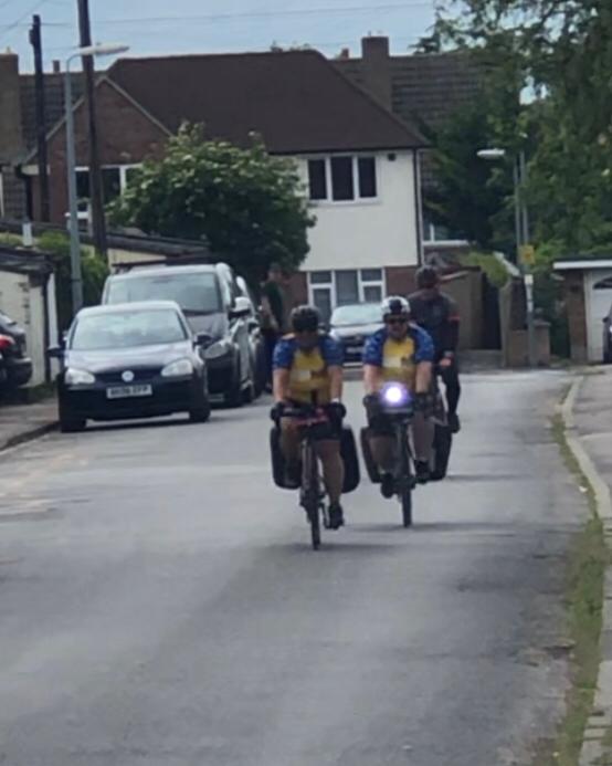 Peter_Winter's tweet image. After riding 398 miles from Edinburgh to Burwell, they complete in style, in aid of @YoungMindsUK justgiving.com/fundraising/cl… @BBCBreakfast @BBCCambs @BBCLookEast @itvanglia #MentalHealthMatters please give my 2 sister's in law a big shout out.