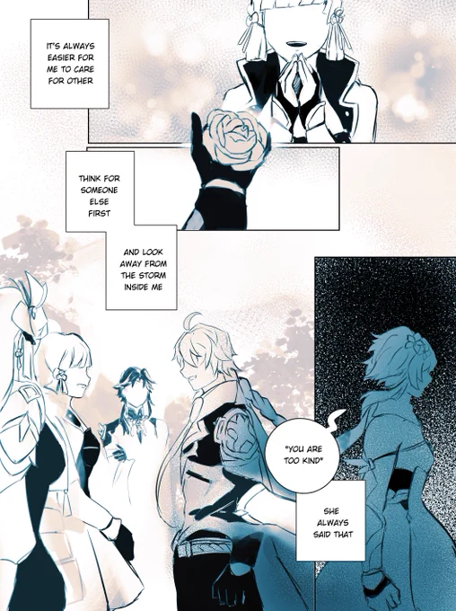 [1/2]

"The color of your eyes is like the sky in my hometown" 

- Traveller in Prologue: Act III - Song of the Dragon and Freedom

#venti #aether #venther 