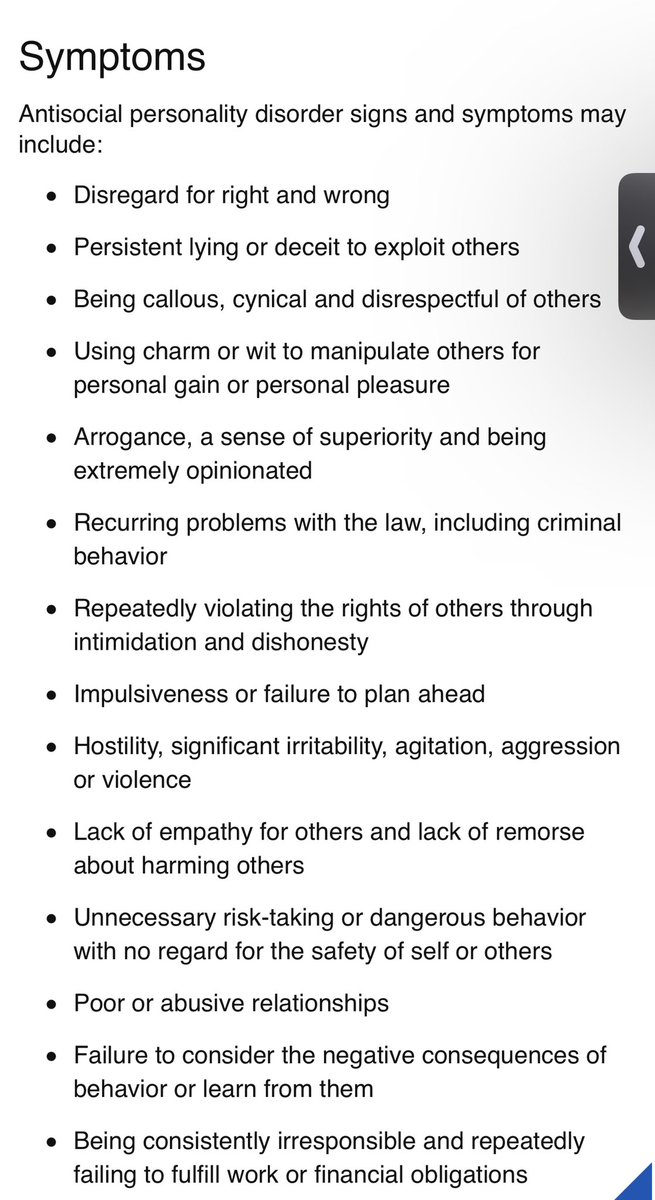 SavannahVien's tweet photo. @LithCatalyst @LadyLou_1 @grandesvoice6 This is some of the main symptoms of Antisocial behavior or personality https://t.co/2vgqJwE0t2