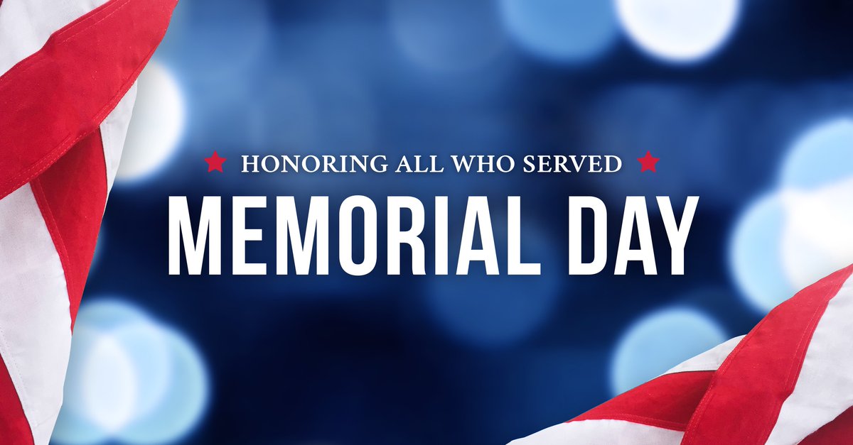 On Memorial Day, let’s pause to remember and honor those who sacrificed their lives to serve our nation. #MemorialDay