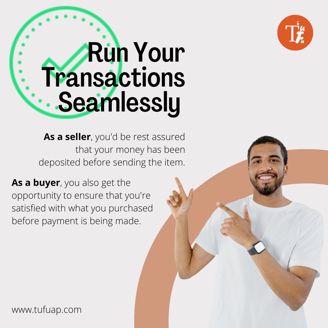 tufuservices's tweet photo. Worried about failure in payments or inferior items being delivered during transactions?

Tufuap is there to overcome any hiccups in transactions.

#tufuap #transaction #escrow #Nigerians https://t.co/fF6bNoU7Ks