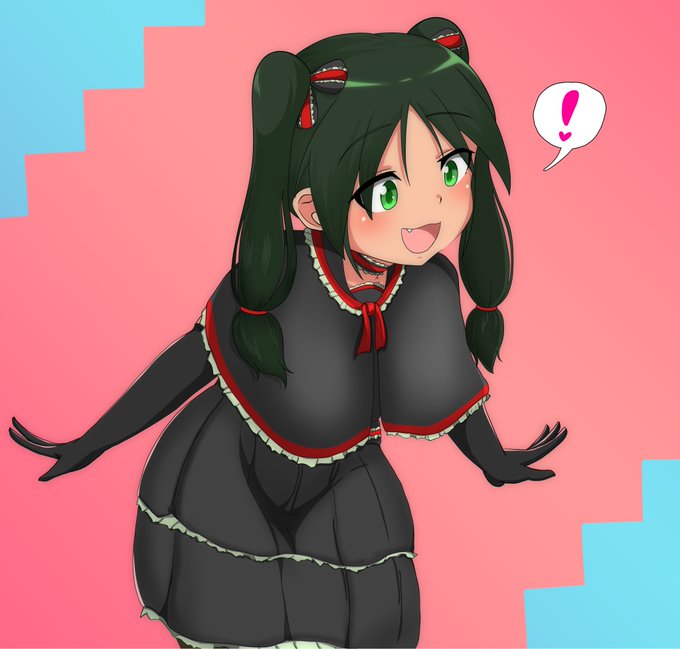 何かを見つけるゴスロリルッキーニちゃん描きました! 