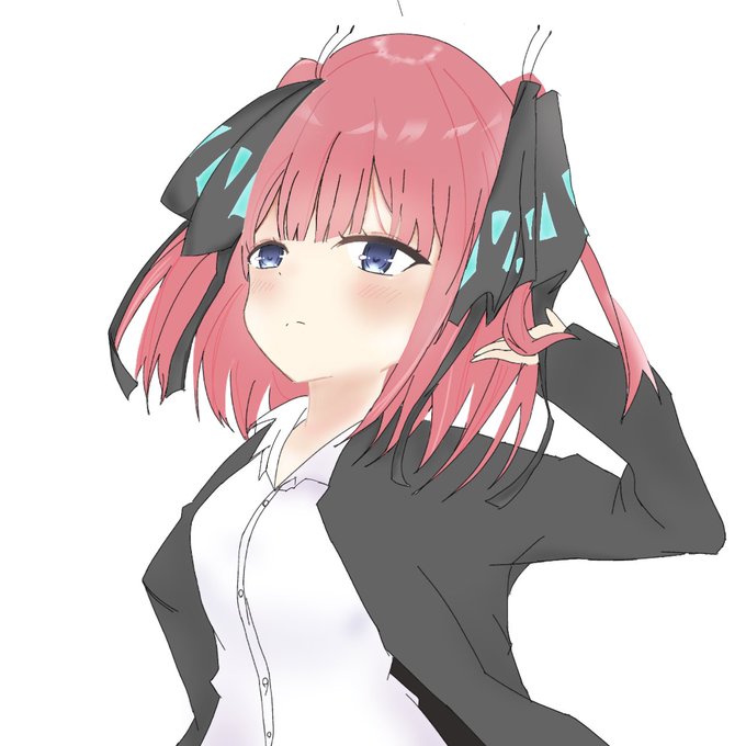 たかあかさんがTwitterに投稿した中野二乃(五等分の花嫁)のイラスト。