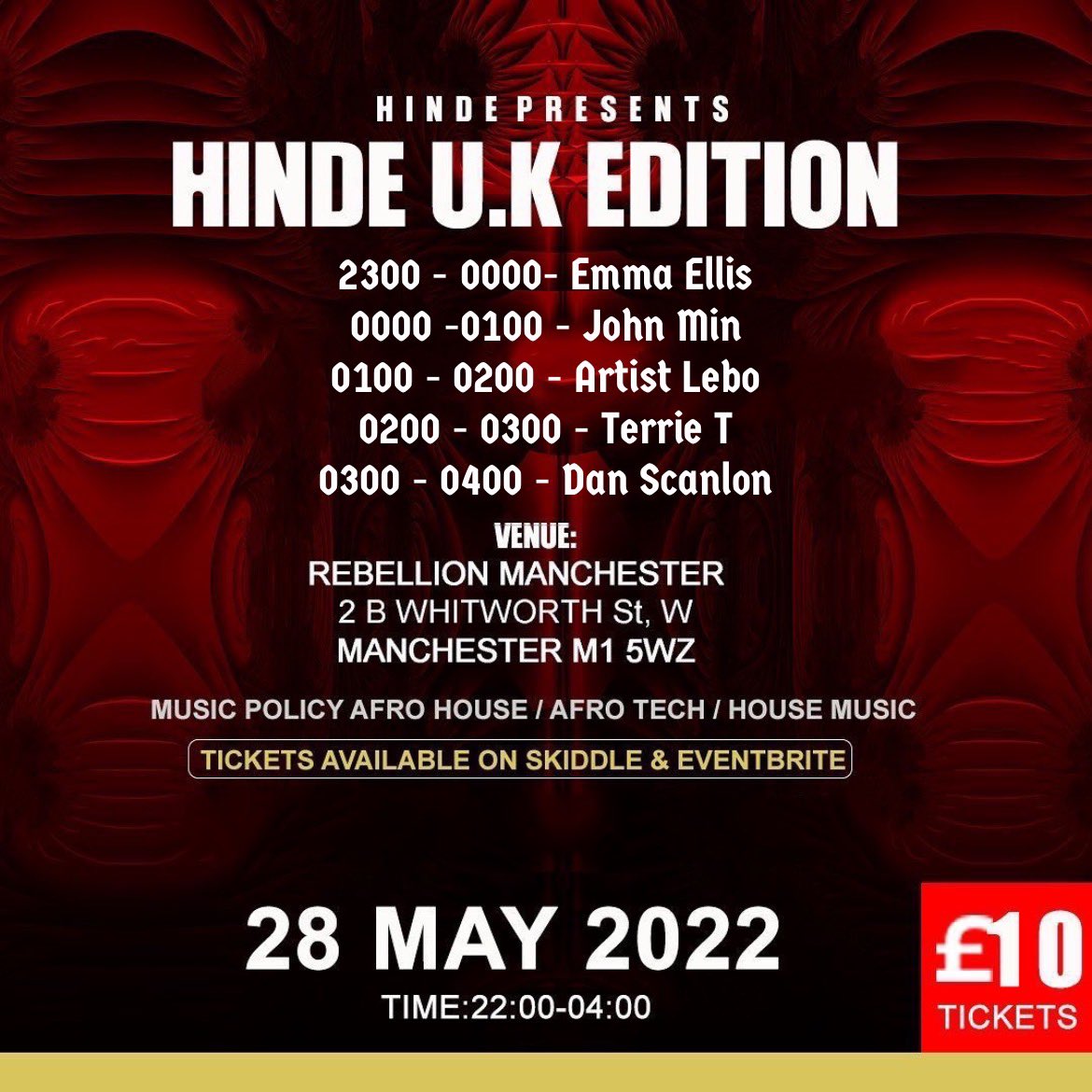OfficialDansflo's tweet photo. Set times tonight @hinde_soiree everything house music.
#housemusic #housemusicfamily #afrohousemusic #afrohousedance #afrohouseuk #afrohouse #techhouse #progressivehouse #deephousemusic #manchesterclubbing #clublife #deansgatelocks #deansgatemanchester #dancemusic https://t.co/tUbvsiFY9s