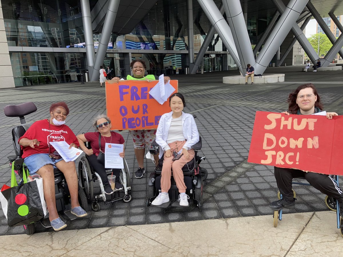 MassADAPT's tweet photo. ABA is never okay, and neither is torturing disabled people. #StopTheShock and stop platforming the JRC.  #ABAIBoston #ABAI2022 https://t.co/IZTyxALSGm