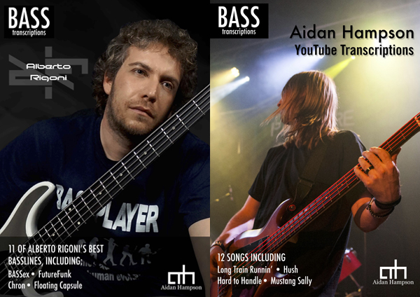 Greatest Studio Bass players, Alberto Rigoni &amp; Aidan Hampson Bass Books. Bass Transcriptions to some of the most recorded Bass players in music history. For more info on those and 100's more visit ow.ly/1NLs50Jkf3o