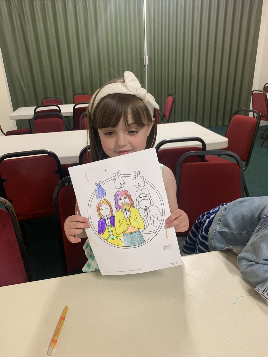 StDavidsParish's tweet photo. Bonny, Chloe and Emily all happily colouring their pictures for Pentecost https://t.co/V9anQmfp4B