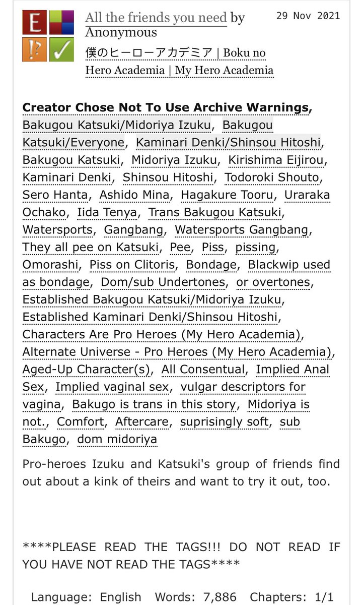 JackoLadder's tweet photo. ๐ BONUS FIC for #Pissweek ๐
I wrote this anonymously last year, just thought Iโd share it for #pissweek2022 ๐ @bnhapissweek
Tags: #dkbk trans Bakugo, watersports, group watersports, clit stim, background shindenki
https://t.co/FyPzIjk1Br https://t.co/B5rleQrYlg