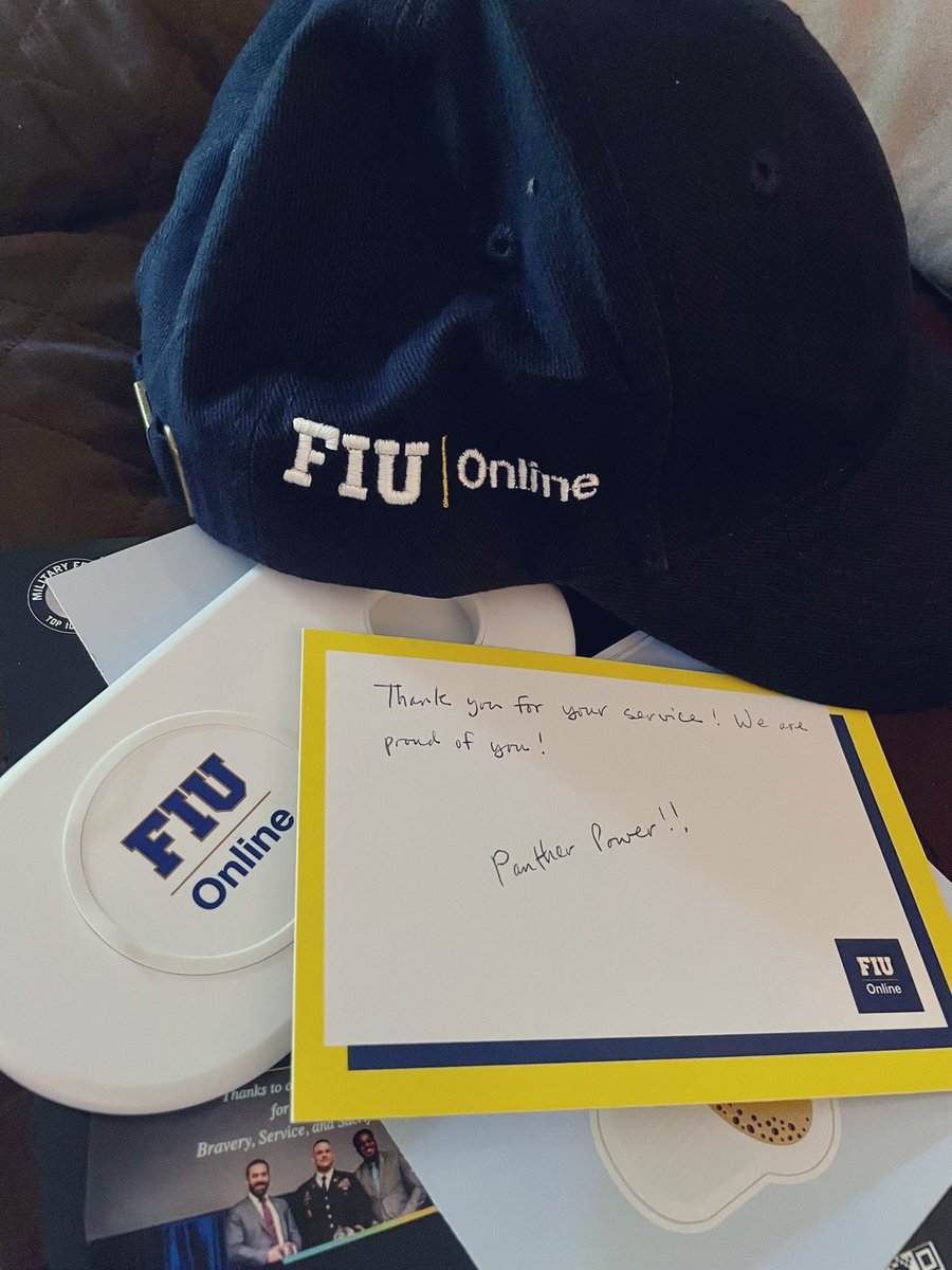 gracebelen's tweet photo. Thanks @FIUonline for the package I received this week! #PantherPride  #constructionmanagement #graduation2022 #grad #onlinelearning #Veteran #fiu https://t.co/x0CWXPLYhq
