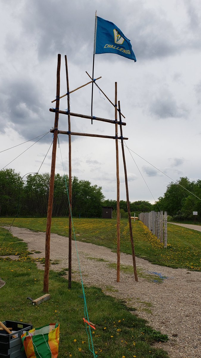 The <a href="/Real86Rovers/">Regina Rovers</a> and <a href="/Regina86th/">Regina 86th Scouts</a> Vents spent the day building a truely magnificent gate for campfire. #scoutsdostuff
