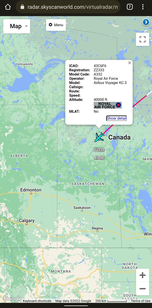 scan_sky's tweet photo. #RAF - Airbus Voyager KC3 - #ZZ333

Inbound To Calgary Airport 🇨🇦

Most Likely Picking Up British Armed Forces Who Have Been Deployed To #BATUS (British Army Training Unit Suffield)

Currently Ongoing Is Exercise Prairie Tornado 🌪 Featuring 12 Close Support Squadron (1 RLC) https://t.co/SsJWtqitio