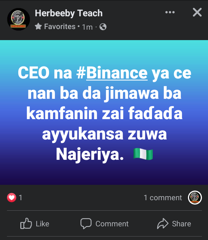 HerbeebyT's tweet photo. #Binance #Nigeria https://t.co/CcTZOQTOMf