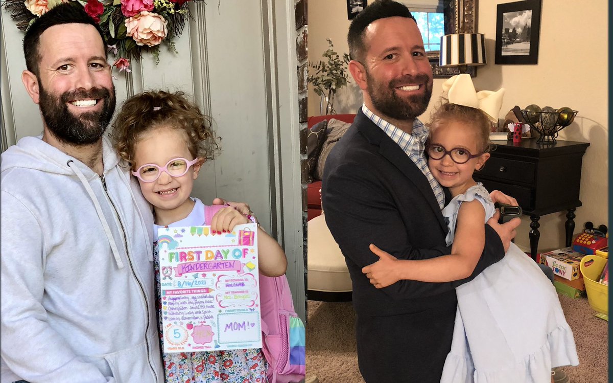 mikestrouhal's tweet photo. Now that I have hindsight on my side:

I’m more than proud of this future 1st grader. 

I’m shocked and humbled in how resilient she is. 

1st day to Grad Day ⬇️ https://t.co/aY4MfQFhZZ
