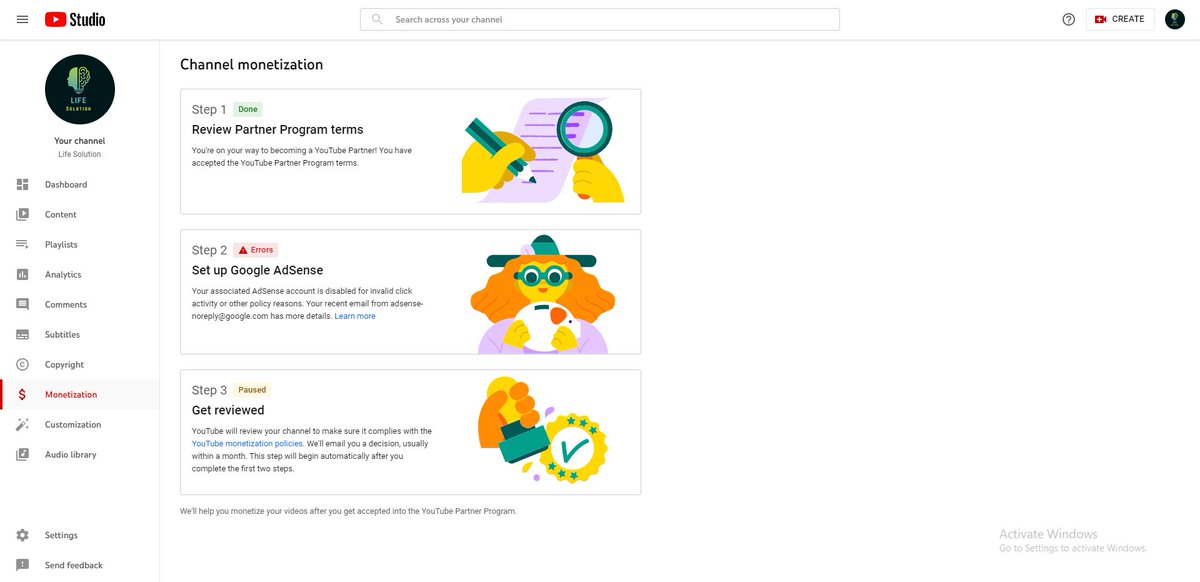 SHEHAB244's tweet photo. @TeamYouTube when I am going to open or link a new Adsense. I was seeing this see the image. when I completed my first step for monetizing apply further I see that 
see my channel didn,t reviewed yet for monetizing but before that, I see this https://t.co/VTdAsWjG6d