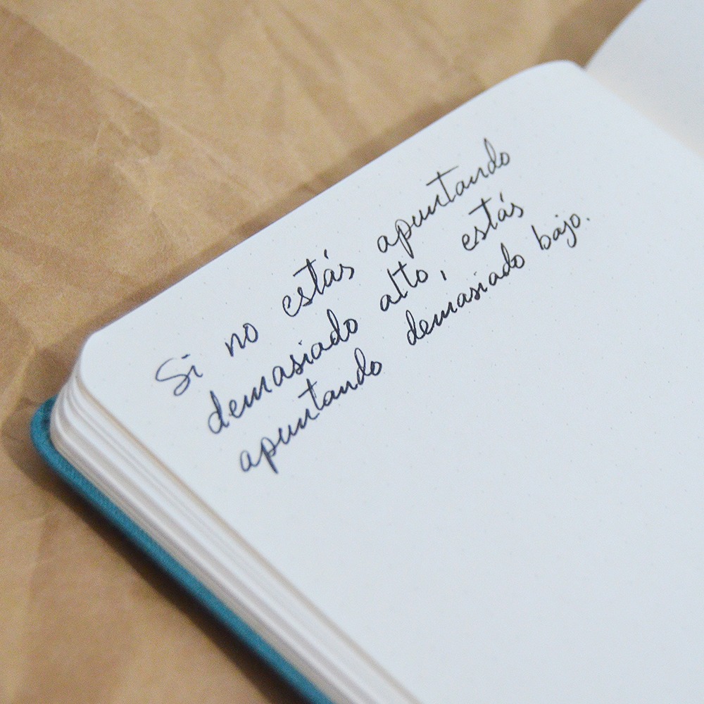 Moustachne's tweet photo. Si no estás apuntando demasiado alto, estás apuntando demasiado bajo. #Moustachine 📚
#Notebook #siguecreando #todoempiezaenelpapel #frasesmotivadoras https://t.co/CMZpl3IQLs