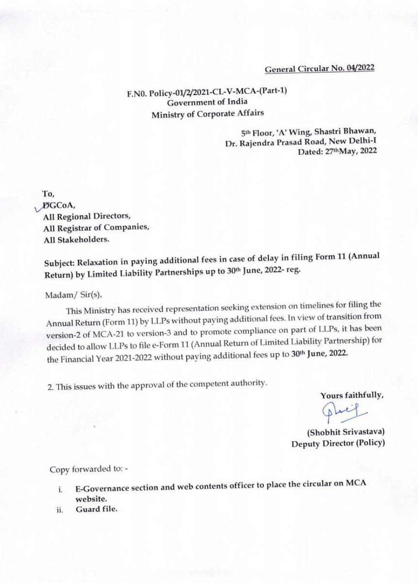 KudosStartup's tweet photo. Extension of LLP Annual Return Form-11 upto 30 th June 2022 with no additional fees.
#LLP #extension #kudosstartup
@MCA21India @FinMinIndia @startupindia @ICAICMA @icsi_cs https://t.co/QKWLn2l91u