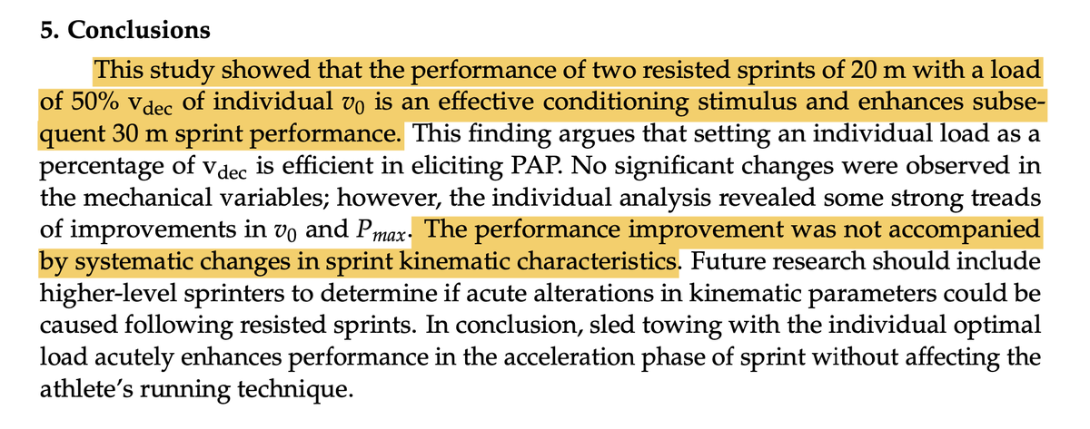 High-resistance 🛷 sprint training (50% Vdec load) acutely improves ↗️ sprint perf with no change 🚫 in step kinematics. Effective "activation" method (in addition to clearly demonstrated long-term positive training effects)✅
📄Access👇
mdpi.com/1633642 via <a href="/Sports_MDPI/">Sports</a>
