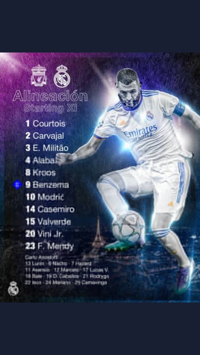 تشكيلة ريال مدريد الرسمية في #نهائي_دوري_أبطال_أوروبا 🔥🔥
#UCLfinal ￼