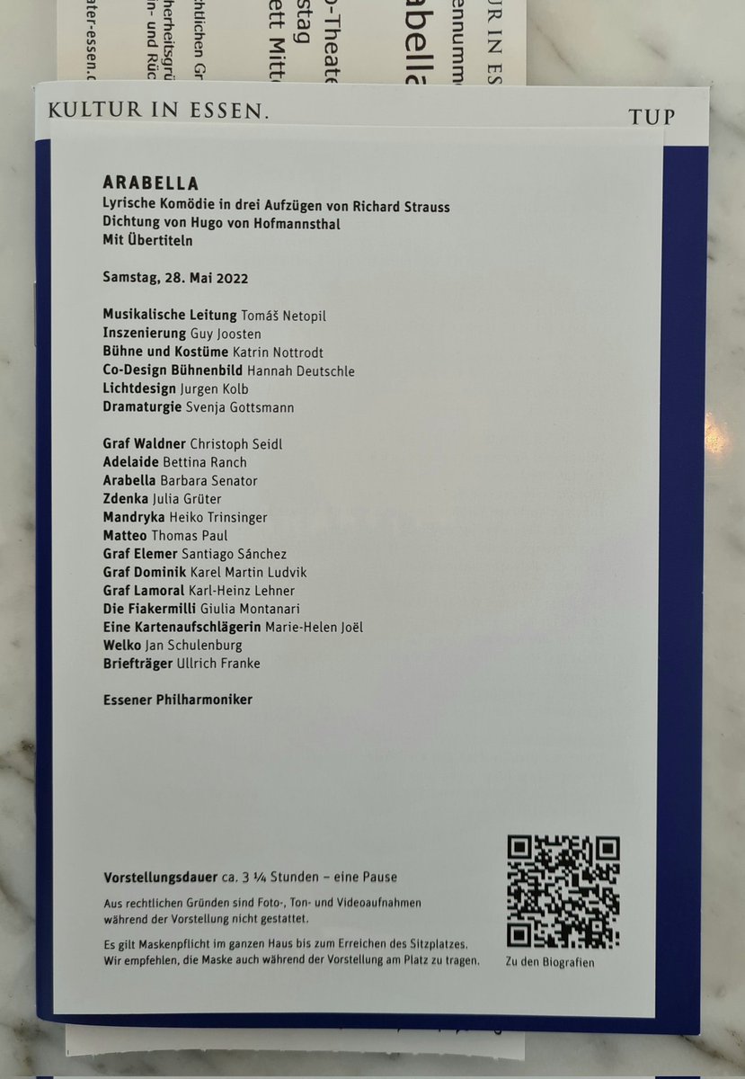 Opernjunkie's tweet photo. #Besetzung #Arabella #RichardStrauss #AaltoMusiktheater #OperEssen https://t.co/eetBTi5DBL
