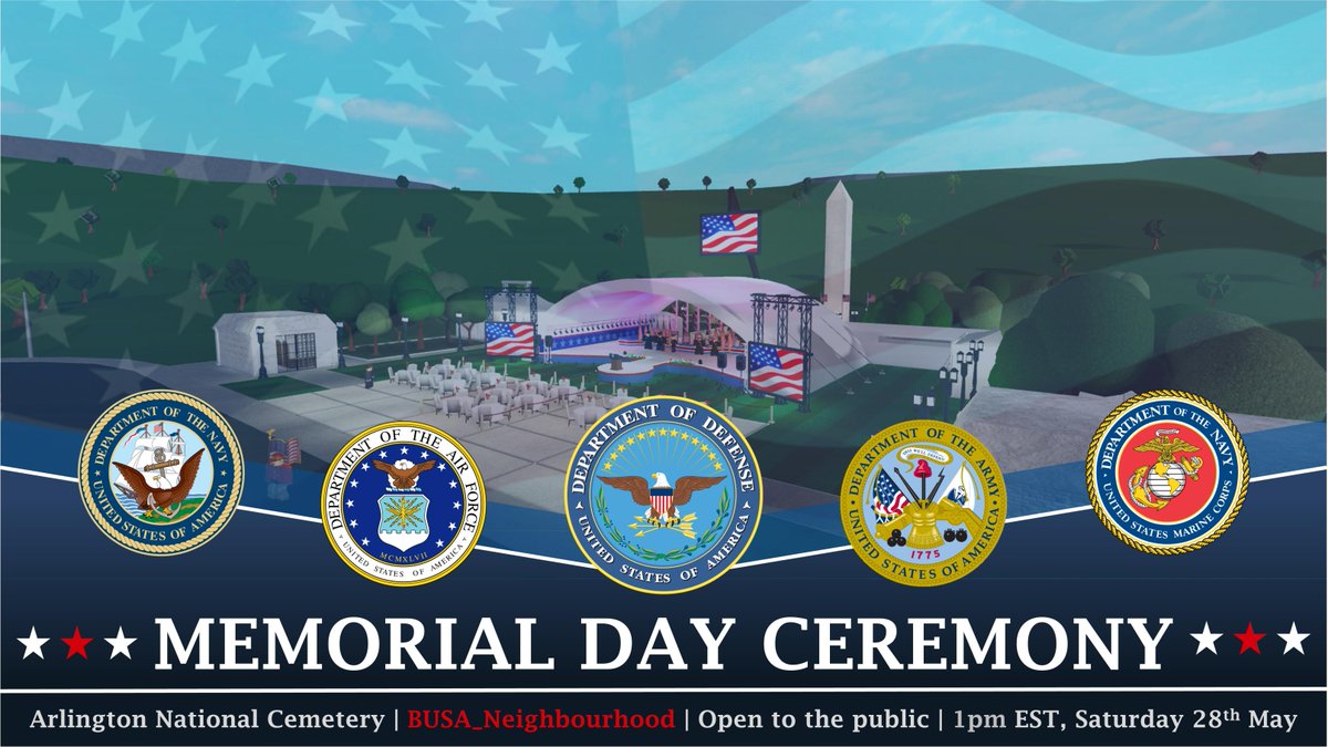 The BUSA Memorial Day Ceremony begins now! Join BUSA_Neighbourhood for fireworks, a banquet, a concert and more. 🇺🇸
