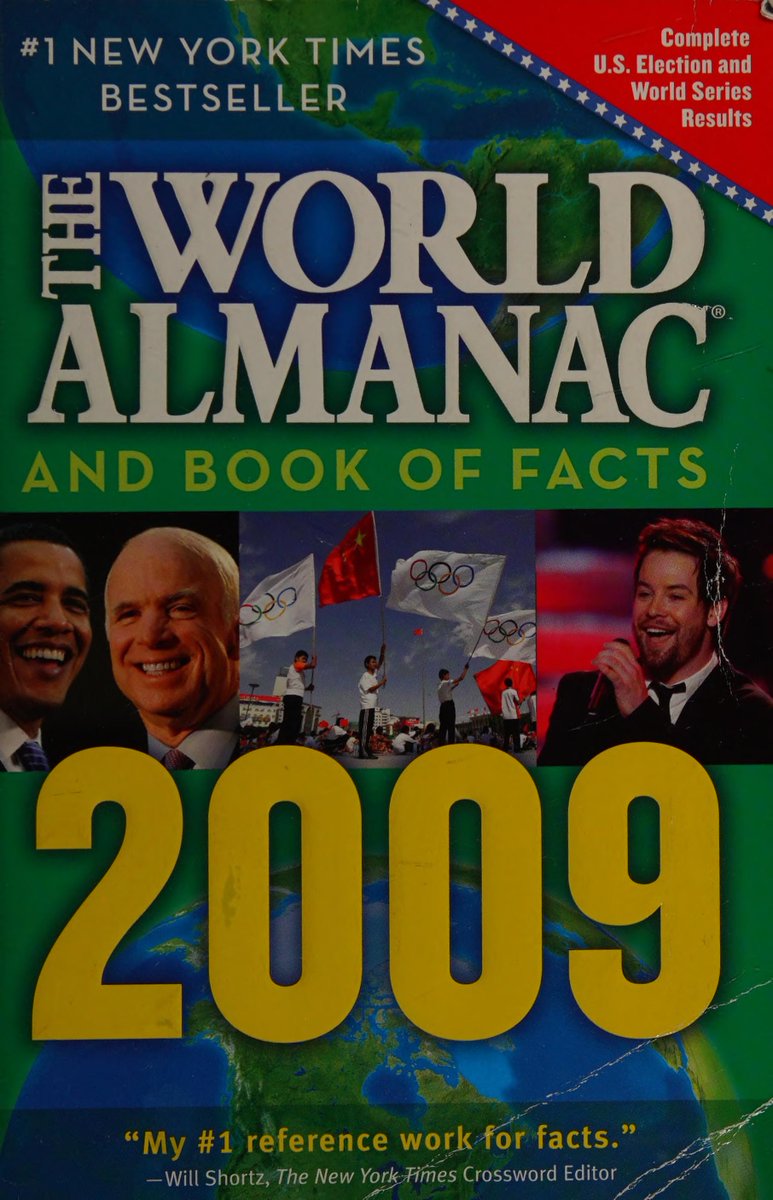 TreesForBooks's tweet image. Book of the day for Saturday, May 28 2022 is The world almanac and book of facts, 2009. Request it here: app.treesforbooks.com/case/162714949… #bookoftheday
