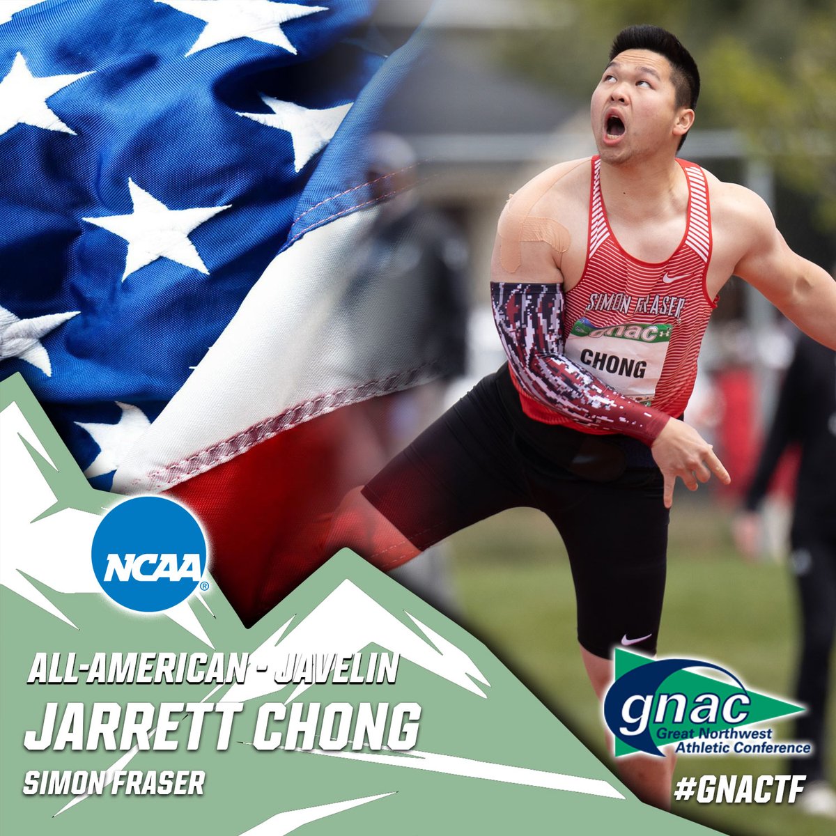 GNAC Sports (@gnacsports) on Twitter photo #GNACTF | Congratulations to Jarrett Chong of <a href="/sfu_athletics/">SFU Athletics</a> on earning All-American honors! He placed seventh in the men’s javelin at the #D2OTF Championships with a mark of 64.85/212-9. #GNACTF | Congratulations to Jarrett Chong of <a href="/sfu_athletics/">SFU Athletics</a> on earning All-American honors! He placed seventh in the men’s javelin at the #D2OTF Championships with a mark of 64.85/212-9.