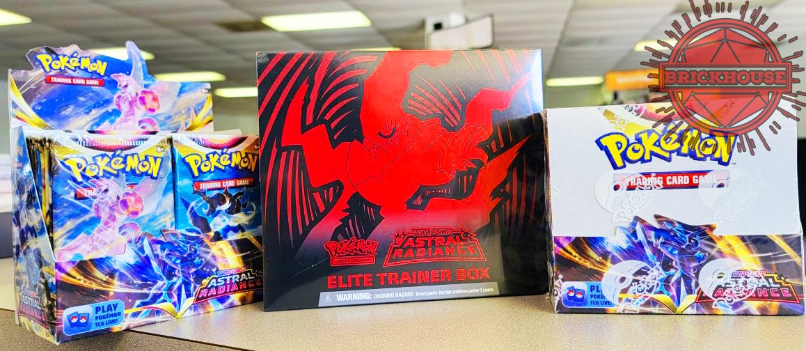 BrickHGames's tweet photo. Astral Radiance is here! @pokemon meetups at brickhouse on SUNDAYS! Join us and share the fun! https://t.co/jL6UnHvssM