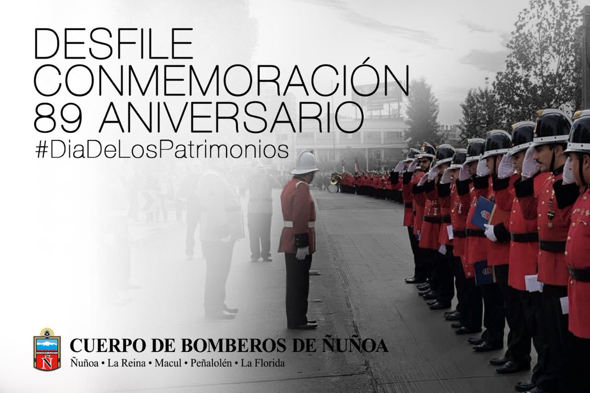 Este domingo 29 de mayo, en el marco de las celebraciones por nuestros 89 años de vida institucional y que coincide con el #DiaDeLosPatrimonios, retomaremos el tradicional desfile que cada año realizamos por Av. Irarrázaval. L@s esperamos desde las 10:30 a.m.! #EstamosAlerta